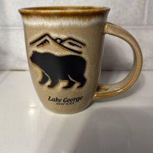 Mug lake george NY New York bear mountains stoneware look souvenir travel lakes